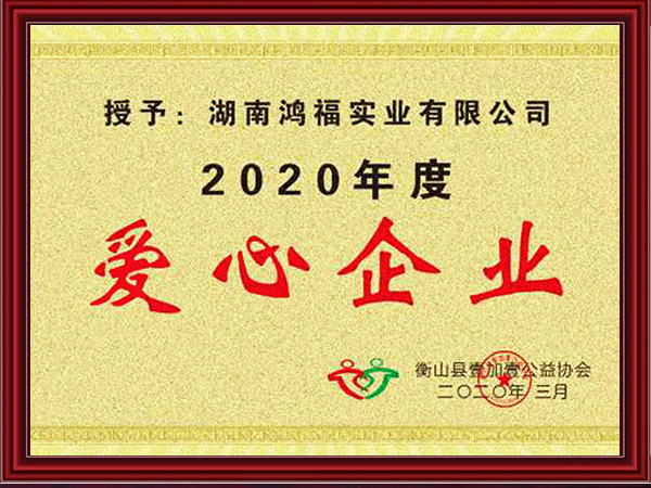 湖南爱心企业证书